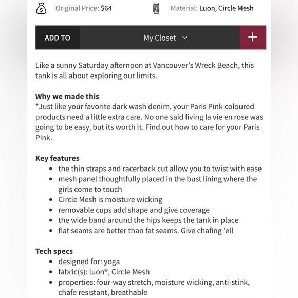 Lululemon No Limit Tank Black Excellent Condition Size 10 - Picture 8 of 8